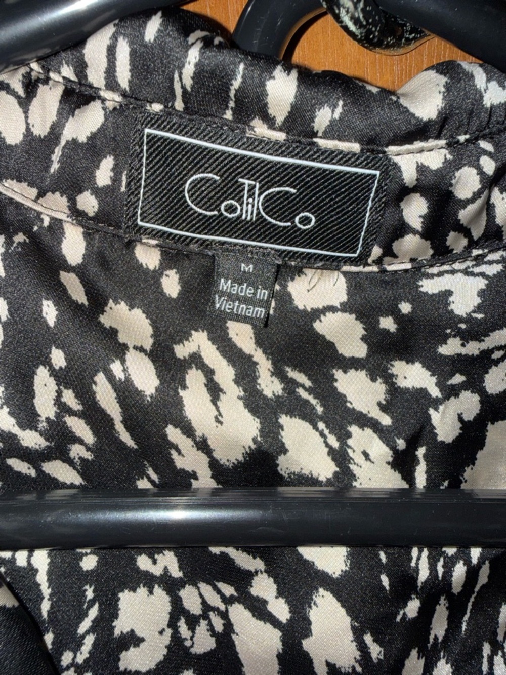 Black & Cream Abstract Print Women's Blouse